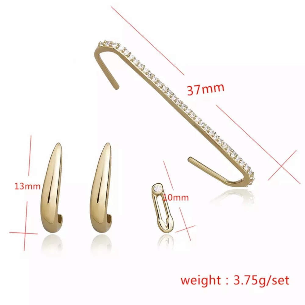 The Larkin - 4 Piece Irregular Earring Set - Picture 2 of 6